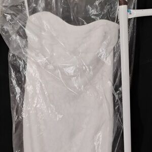 White Strapless Lace Gown - used, great condition - size 10